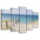 Consalnet Vászonkép 5 darabos, Homokos tengerpart 100x60 cm méretben