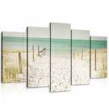 Consalnet Vászonkép 5 darabos, Homokos tengerpart 100x60 cm méretben