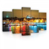 Consalnet Vászonkép 5 darabos, Isztambul kikötő 100x60 cm méretben