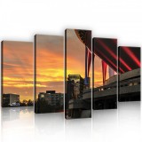 Consalnet Vászonkép 5 darabos, Katowice a naplementében 100x60 cm méretben