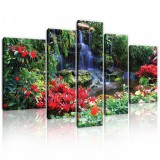 Consalnet Vászonkép, 5 darabos, Kerti tavacska 170x100 cm méretben