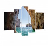 Consalnet Vászonkép, 5 darabos, Kőfalak a tengerben 170x100 cm méretben