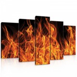 Consalnet Vászonkép 5 darabos, Lángnyelvek 100x60 cm méretben