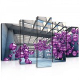Consalnet Vászonkép 5 darabos, Lila gömbök a térben 100x60 cm méretben