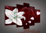 Consalnet Vászonkép, 5 darabos, Liliom szív mintával 170x100 cm méretben