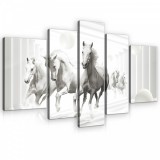 Consalnet Vászonkép, 5 darabos, Lovak 170x100 cm méretben