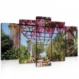 Consalnet Vászonkép 5 darabos. Lugas,virágokkal zöld növényekkel 100x60 cm méretben