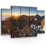 Consalnet Vászonkép, 5 darabos Napfelkelte a hegyekben 150x100 cm méretben
