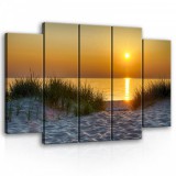 Consalnet Vászonkép, 5 darabos Naplemente a tengernél 150x100 cm méretben