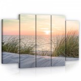 Consalnet Vászonkép, 5 darabos Naplemente a tengernél 150x100 cm méretben