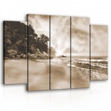 Consalnet Vászonkép, 5 darabos Napos tengerpart 150x100 cm méretben