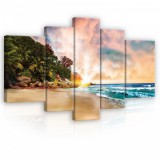 Consalnet Vászonkép, 5 darabos, Napsütéses tengerpart 170x100 cm méretben