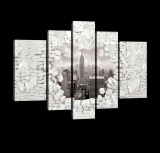Consalnet Vászonkép, 5 darabos, New York a leomló téglafal mögött 170x100 cm méretben