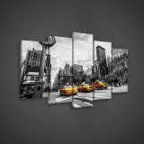 Consalnet Vászonkép 5 darabos, New York és a sárga taxik 100x60 cm méretben