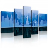 Consalnet Vászonkép, 5 darabos, New York kékben 170x100 cm méretben