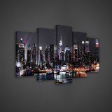 Consalnet Vászonkép 5 darabos, New York skyline 100x60 cm méretben