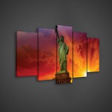 Consalnet Vászonkép 5 darabos New York Szabadság-szobor 100x60 cm méretben