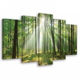 Consalnet Vászonkép 5 darabos Nyári erdő a napsütésben 100x60 cm méretben
