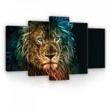 Consalnet Vászonkép 5 darabos, Oroszlán fej,másképp 100x60 cm méretben