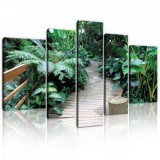 Consalnet Vászonkép, 5 darabos, Palló a növények közt 170x100 cm méretben