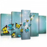 Consalnet Vászonkép 5 darabos, Pillangók 100x60 cm méretben