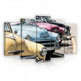 Consalnet Vászonkép 5 darabos, Retró autók 100x60 cm méretben