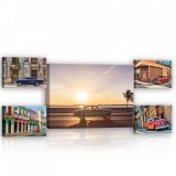 Consalnet Vászonkép, 5 darabos Retró autók variálható elrendezésben