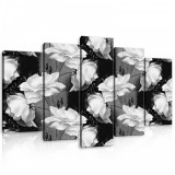 Consalnet Vászonkép 5 darabos, Rózsák fekete-fehérben 100x60 cm méretben