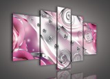 Consalnet Vászonkép, 5 darabos, Rózsaszín gyöngyös absztrakt 170x100 cm méretben