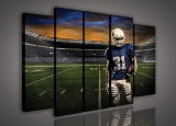 Consalnet Vászonkép, 5 darabos Rugby játékos a pályán 150x100 cm méretben