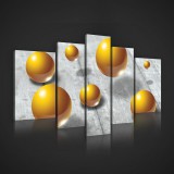 Consalnet Vászonkép, 5 darabos, Sárga gömbök 170x100 cm méretben