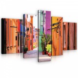 Consalnet Vászonkép, 5 darabos, Színes épületek 170x100 cm méretben