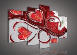 Consalnet Vászonkép, 5 darabos, Szív minta 170x100 cm méretben