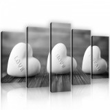 Consalnet Vászonkép 5 darabos, Szívecskék felirattal 100x60 cm méretben