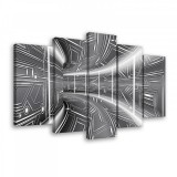 Consalnet Vászonkép 5 darabos, Szürke alagút 100x60 cm méretben