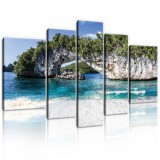 Consalnet Vászonkép, 5 darabos, Tenger kőfallal 170x100 cm méretben