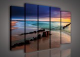 Consalnet Vászonkép, 5 darabos Tengeri naplemente 150x100 cm méretben