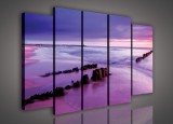 Consalnet Vászonkép, 5 darabos Tengeri naplemente 150x100 cm méretben