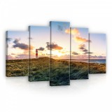 Consalnet Vászonkép 5 darabos, Tengerparti világító torony 100x60 cm méretben