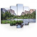 Consalnet Vászonkép, 5 darabos, Tó a hegyek közt 170x100 cm méretben
