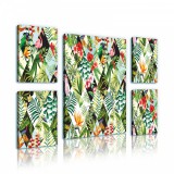 Consalnet Vászonkép, 5 darabos Trópusi minta variálható elrendezésben