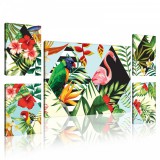Consalnet Vászonkép, 5 darabos Trópusi minta variálható elrendezésben