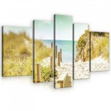 Consalnet Vászonkép, 5 darabos, Út a tengerhez 170x100 cm méretben