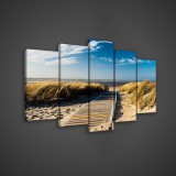 Consalnet Vászonkép 5 darabos, Út a tengerpartra 100x60 cm méretben