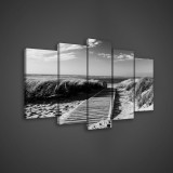 Consalnet Vászonkép 5 darabos, Út a tengerpartra 100x60 cm méretben