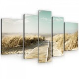 Consalnet Vászonkép, 5 darabos, Út a tengerpartra 170x100 cm méretben