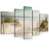 Consalnet Vászonkép, 5 darabos, Út a tengerpartra 170x100 cm méretben