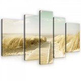 Consalnet Vászonkép, 5 darabos, Út a tengerpartra 170x100 cm méretben