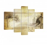 Consalnet Vászonkép, 5 darabos, Út a tengerpartra 170x100 cm méretben