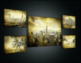 Consalnet Vászonkép, 5 darabos Városok és tengerpartok variálható elrendezésben